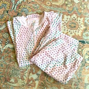 Roller Rabbit Lilac Disco Long Henley Pajamas M